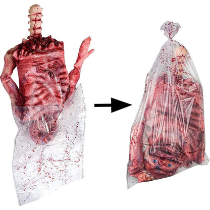 Halloween Blutiger Halbkörper 94cm Latex Gehäuteter
