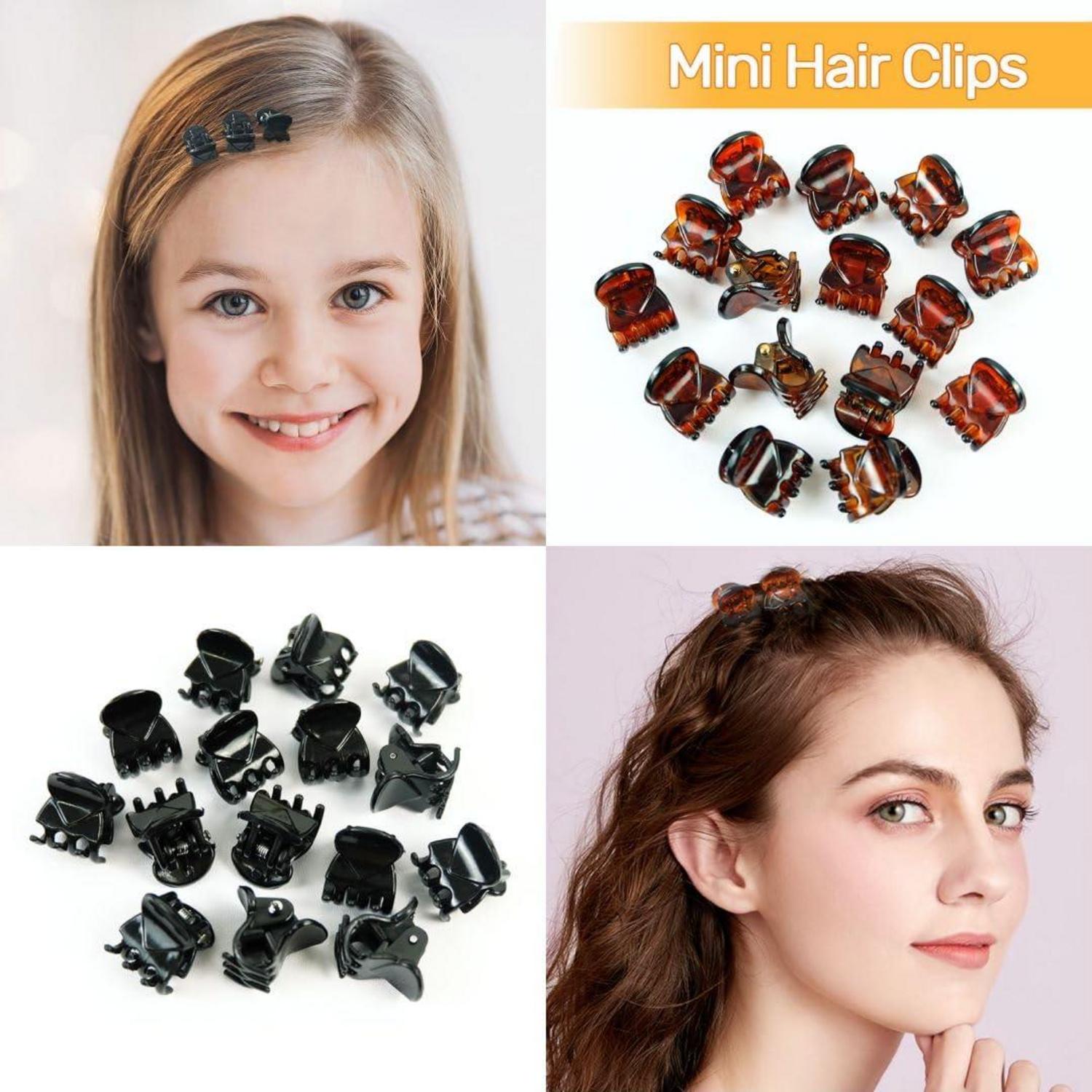 30 Stück Mini Haar Clips Schwarz Braun Haarspangen Frau Mädchen