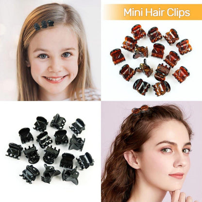 30 Stück Mini Haar Clips Schwarz Braun Haarspangen Frau Mädchen