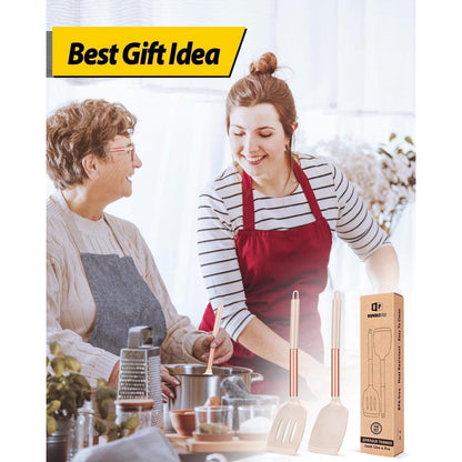 Silikon Pfannenwender Set 2 Antihaft hitzebeständig BPA-frei