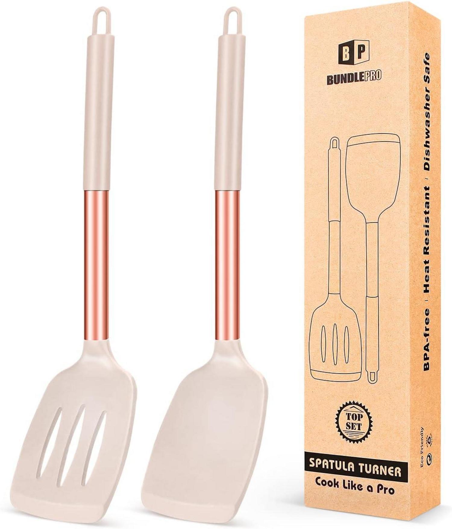 Silikon Pfannenwender Antihaft hitzebeständig BPA-frei 2er Set