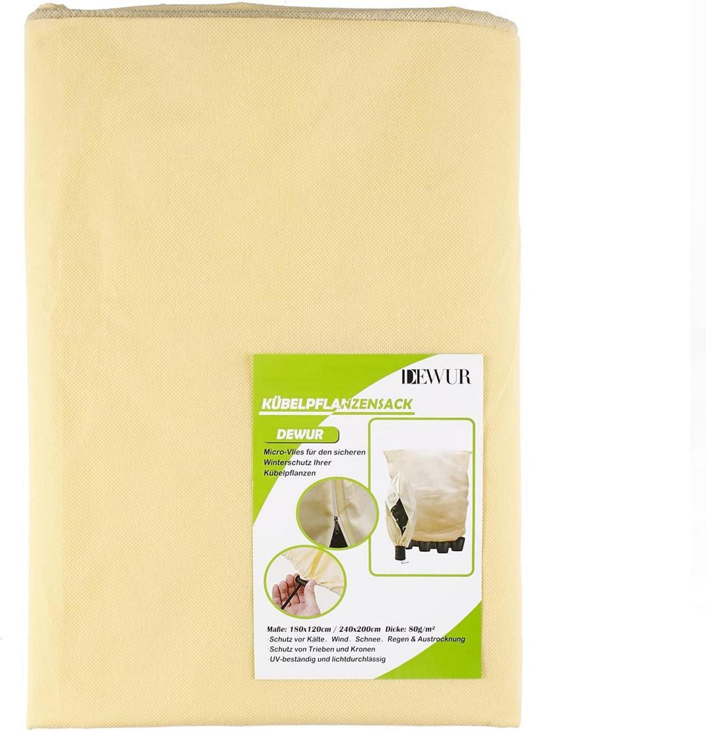 Pflanzen Frostschutzhülle 80g /m² Vlies 200x240cm – Winter Schutz für Kübelpflanzen