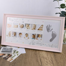 Baby Hand Fußabdruck Fotorahmen Stempelkissen Jubiläum Rosa