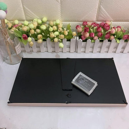 Baby Hand Fußabdruck Fotorahmen Stempelkissen Jubiläum Rosa