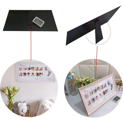 Baby Hand Fußabdruck Fotorahmen Stempelkissen Jubiläum Rosa