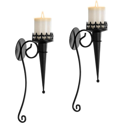 Moderne Wandkerzenhalter für Stumpenkerzen, 43 cm hoch, 2