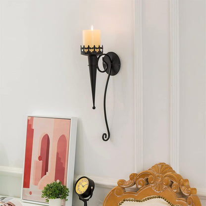 Moderne Wandkerzenhalter für Stumpenkerzen, 43 cm hoch, 2