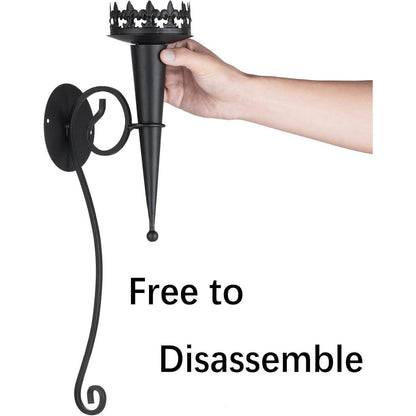 Moderne Wandkerzenhalter für Stumpenkerzen, 43 cm hoch, 2