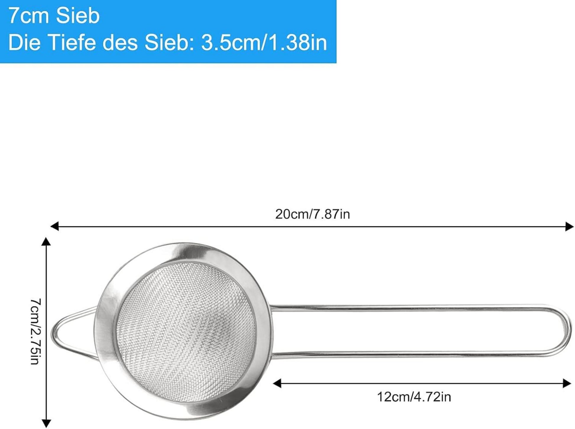 Edelstahl Küchensieb 7 cm Feinmaschig Tee Saucen Sieb