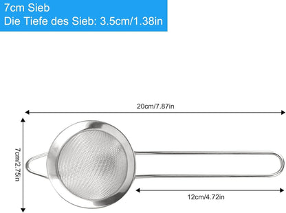 Edelstahl Küchensieb 7 cm Feinmaschig Tee Saucen Sieb