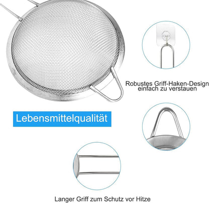 Edelstahl Küchensieb 7cm feinmaschig Tee Saft Reis Obst Waschen