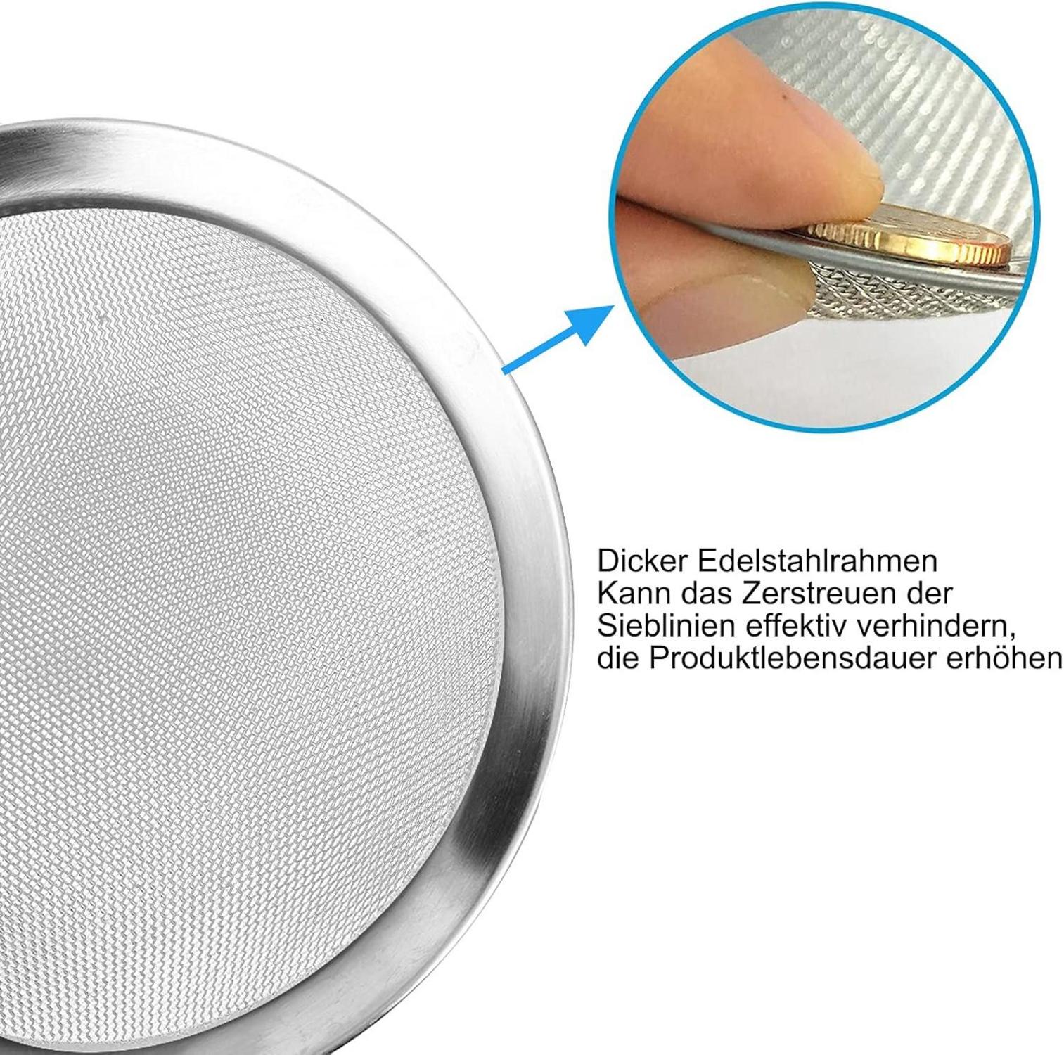 Küchensieb 7cm Edelstahl Feinmaschig für Tee Soße Saft Nudeln Gemüse