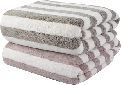 Mikrofaser Badetuch 70cmx140cm 2er Pack Grau Violett