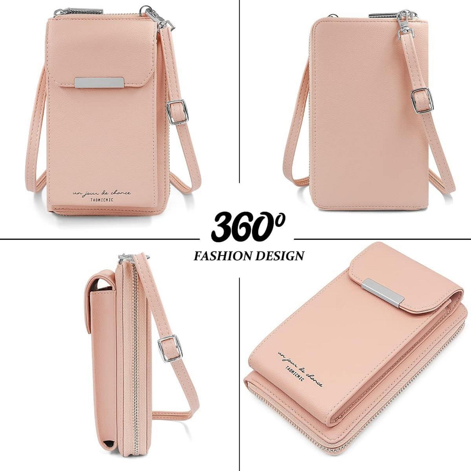 Rosa Handytasche Umhängetasche Damen Geldbörse PU Leder