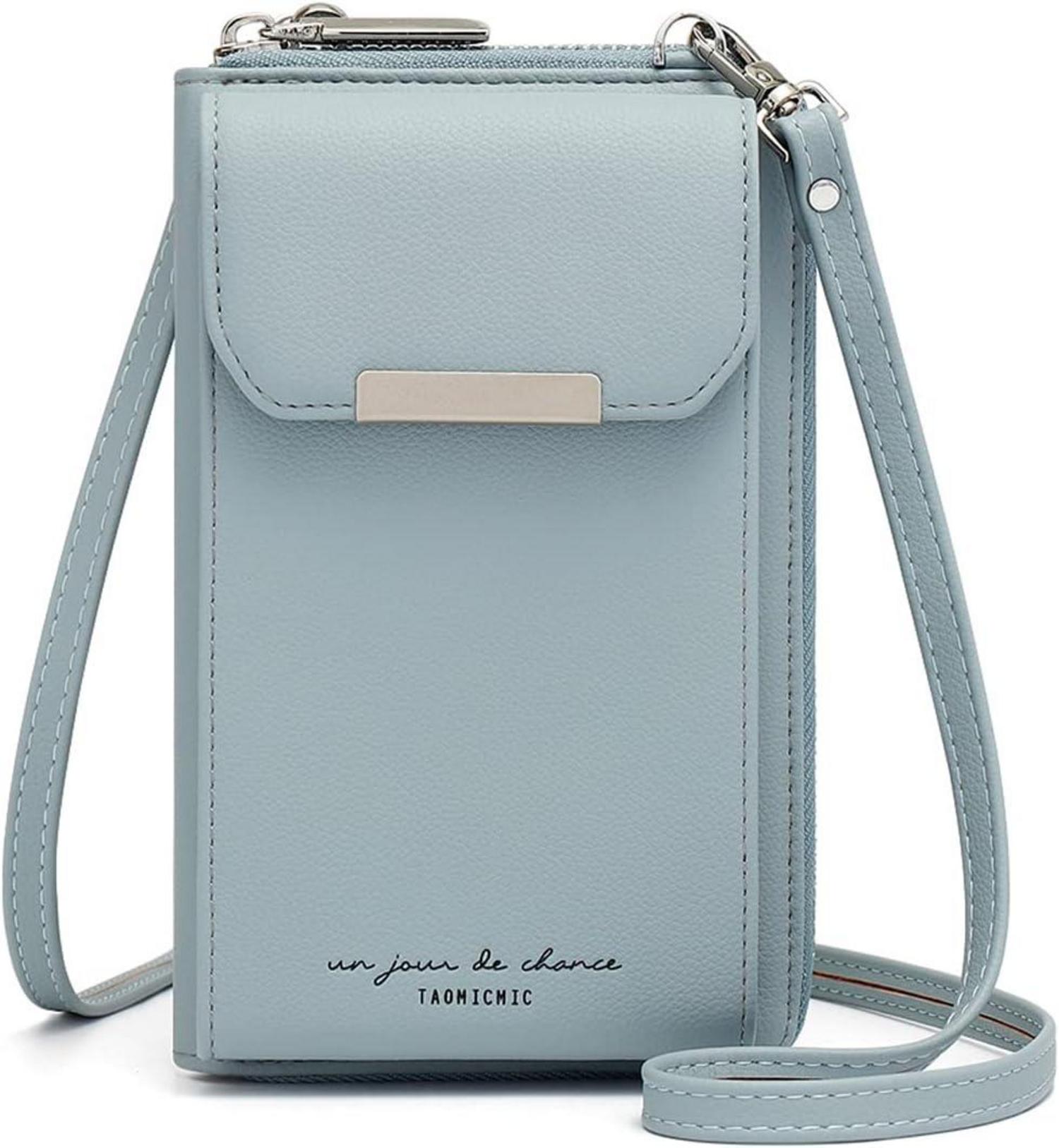 Handytasche Umhängetasche Damen PU Leder Blau Crossbody