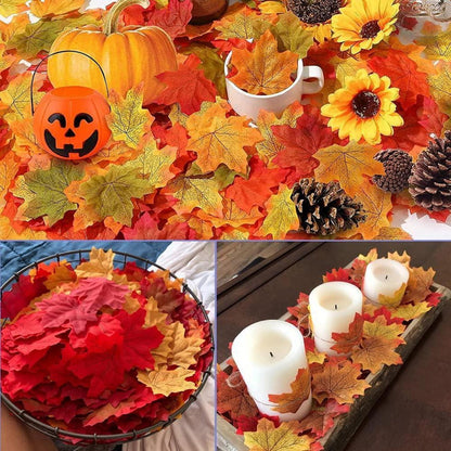 300 Herbstahornblätter künstliche Herbstblätter gemischte