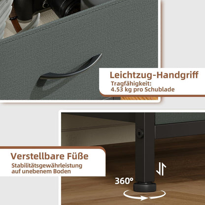 Somdot Stoffkommode 5 Schubladen – Grau, Schlafzimmer Organizer