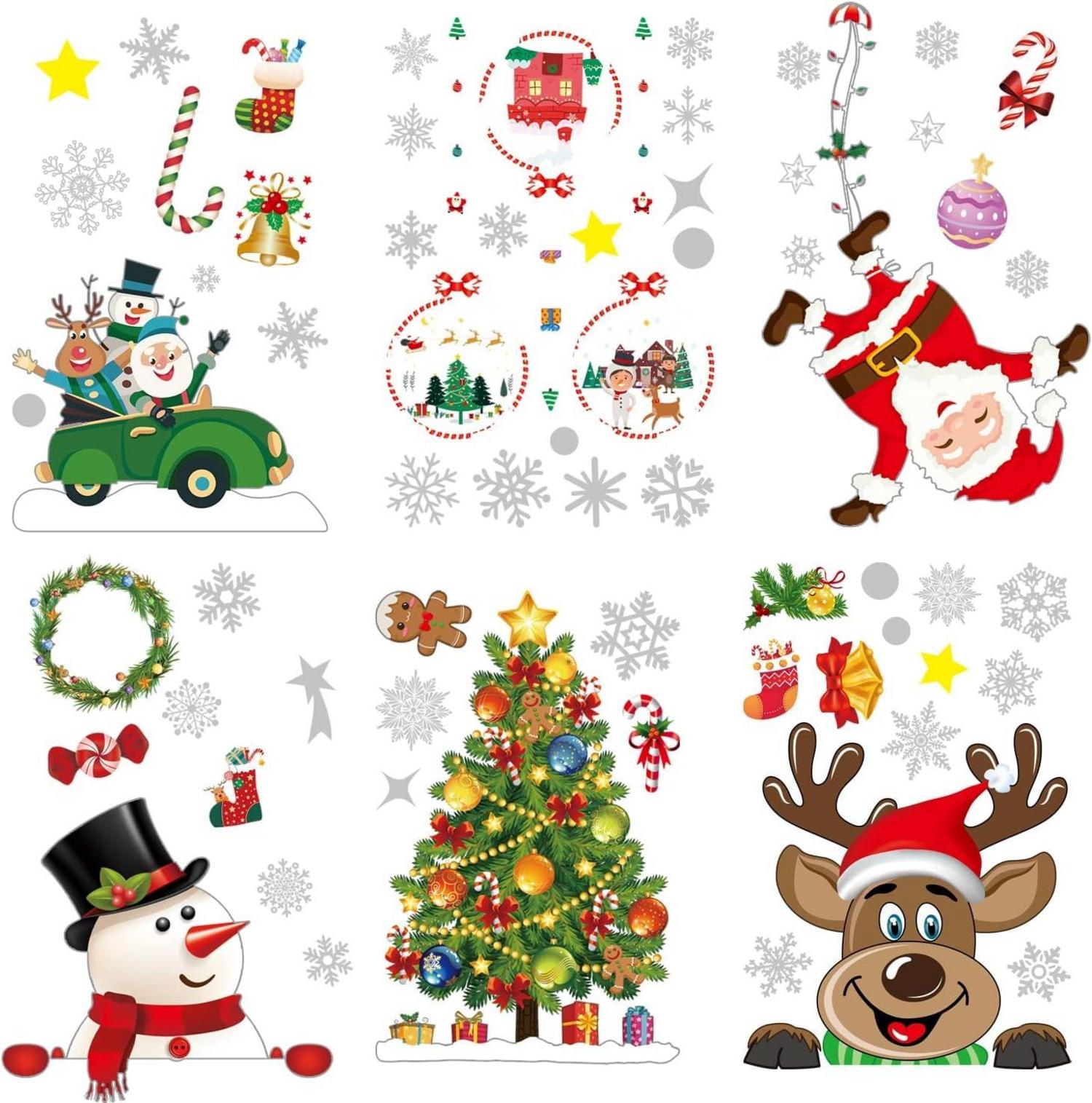 BBLIKE Weihnachtsfensterbilder Schneeflocken