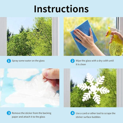Fensterbilder Weihnachten 8 Blätter Fensteraufkleber Schneeflocken Türen Vitrinen