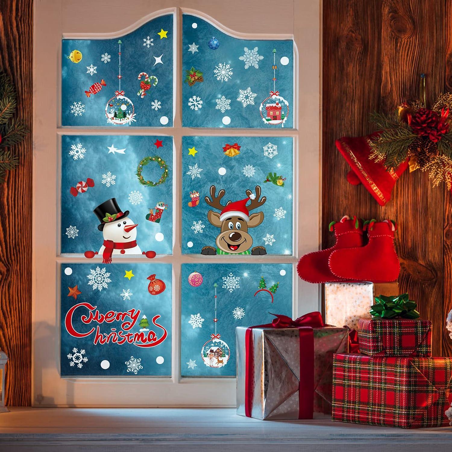 Fensterbilder Weihnachten Schneeflocken 8 Blätter Fenstersticker Türen