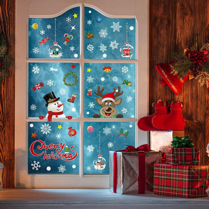 Fensterbilder Weihnachten Schneeflocken 8 Blätter Fenstersticker Türen