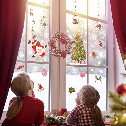 Fensterbilder Weihnachten 8 Blätter Schneeflocken Fenstersticker Türen