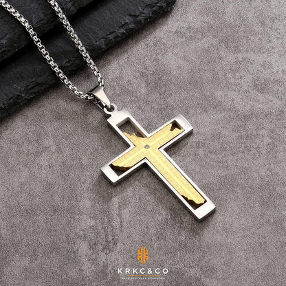 Anhänger Kette 3/2mm Panzerkette Gold/Weißgold Blitz Kreuz Pfeilspitze