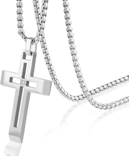 Anhänger Kette 61cm 18K Gold Kreuz Dogtag Pfeilspitze