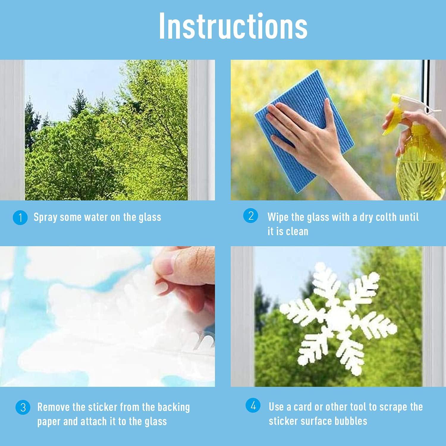 BBLIKE Weihnachts Fensterbilder 8 Blätter | Schneeflocken Fenstersticker Türen Schaufenster Vitrinen