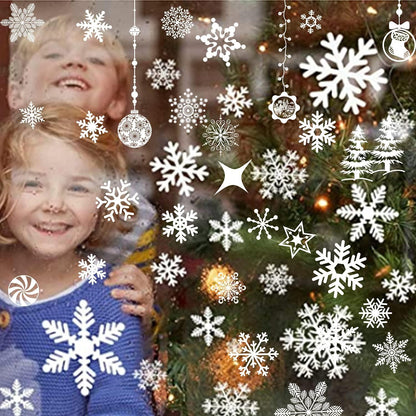 Fensterbilder Weihnachten 8 Blätter Schneeflocken Fensteraufkleber Türen