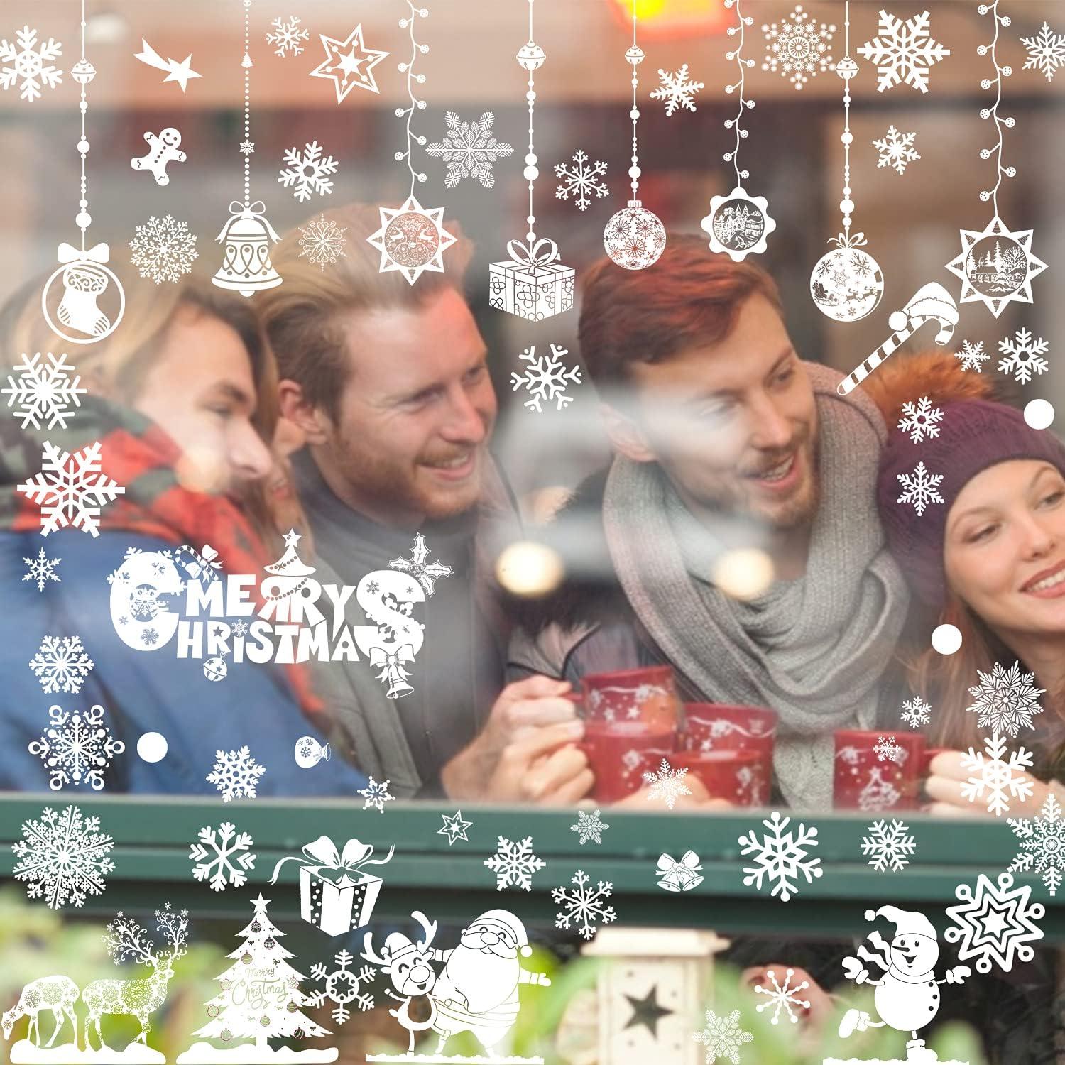 Fensterbilder Weihnachten Schneeflocken 8 Blätter Fensteraufkleber