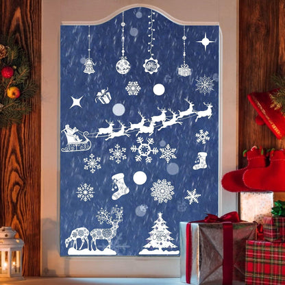 Fensterbilder Weihnachten 8 Blätter Schneeflocken Fensteraufkleber Türen