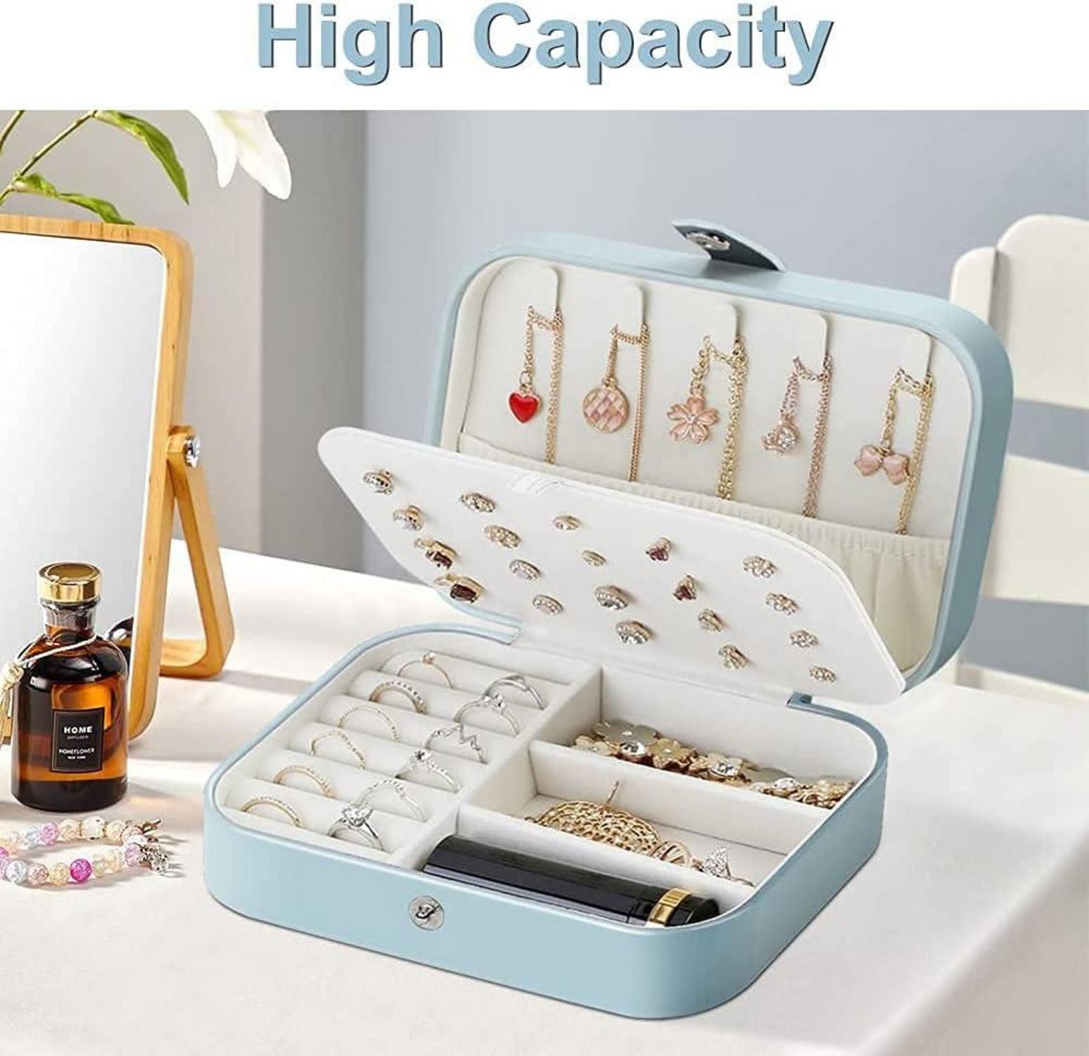 Schmuckkästchen Reise Schmuckbox Organizer PU Leder Aufbewahrungsbox