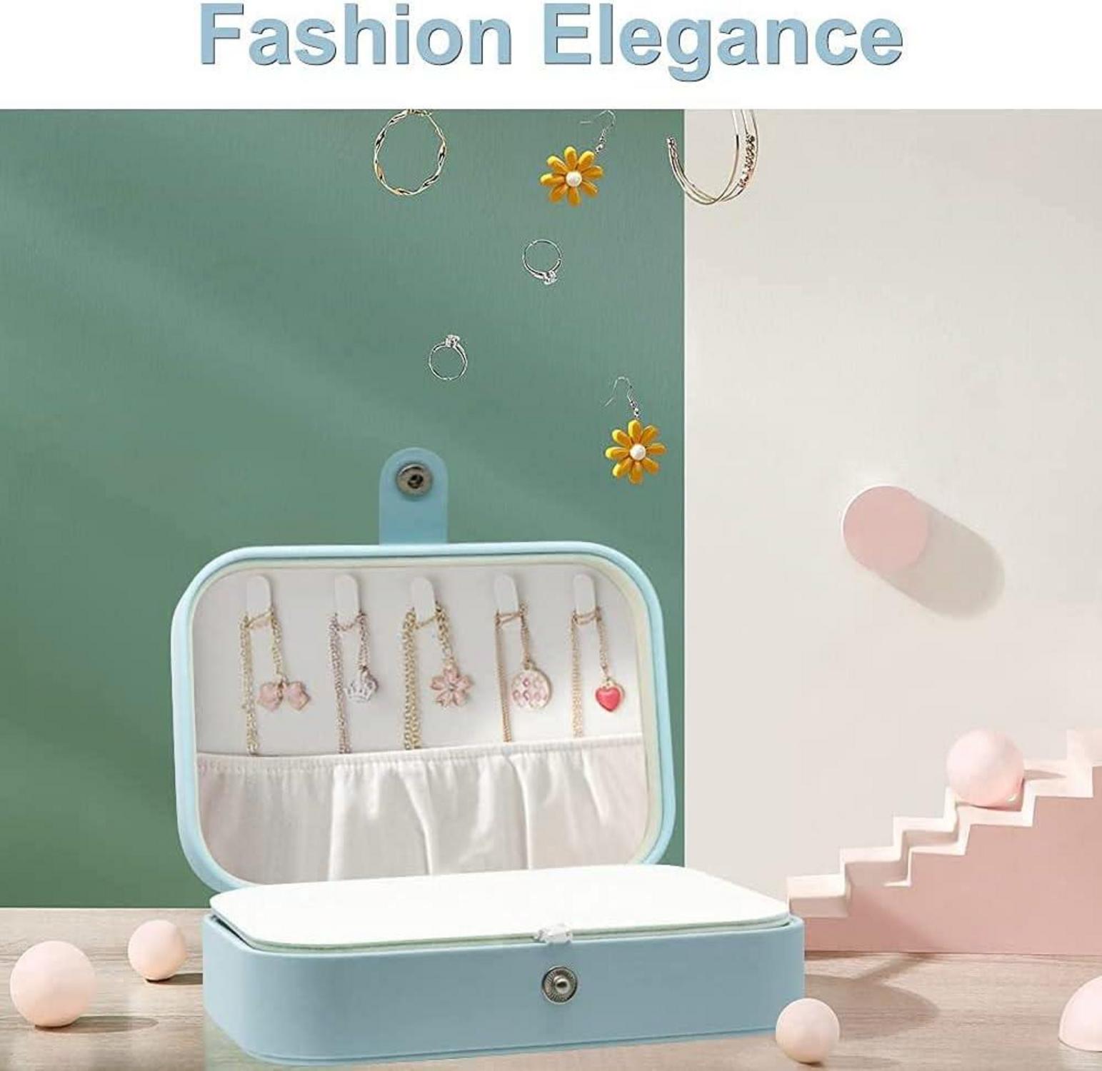 Schmuckkasten Organizer Reise Leder Aufbewahrungsbox Ringe Ohrringe Halskette