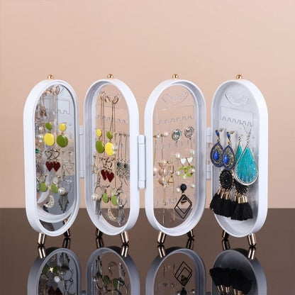 Faltbares Schmuckkästchen Spiegel Dunkelgrün Hoch Kapazität