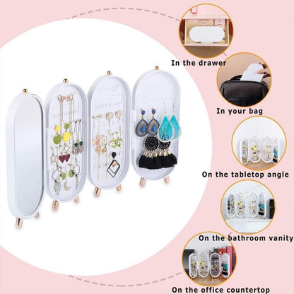 Faltbares Schmuckkästchen Spiegel Dunkelgrün Hoch Kapazität