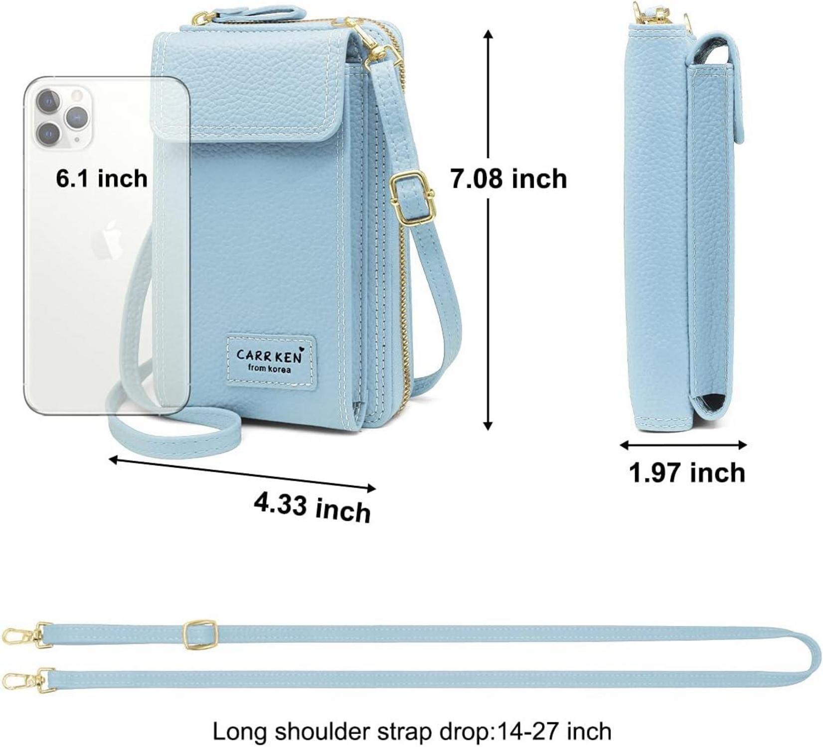 Handytasche Damen PU Leder Umhängetasche Geldbörse Crossbody Tasche