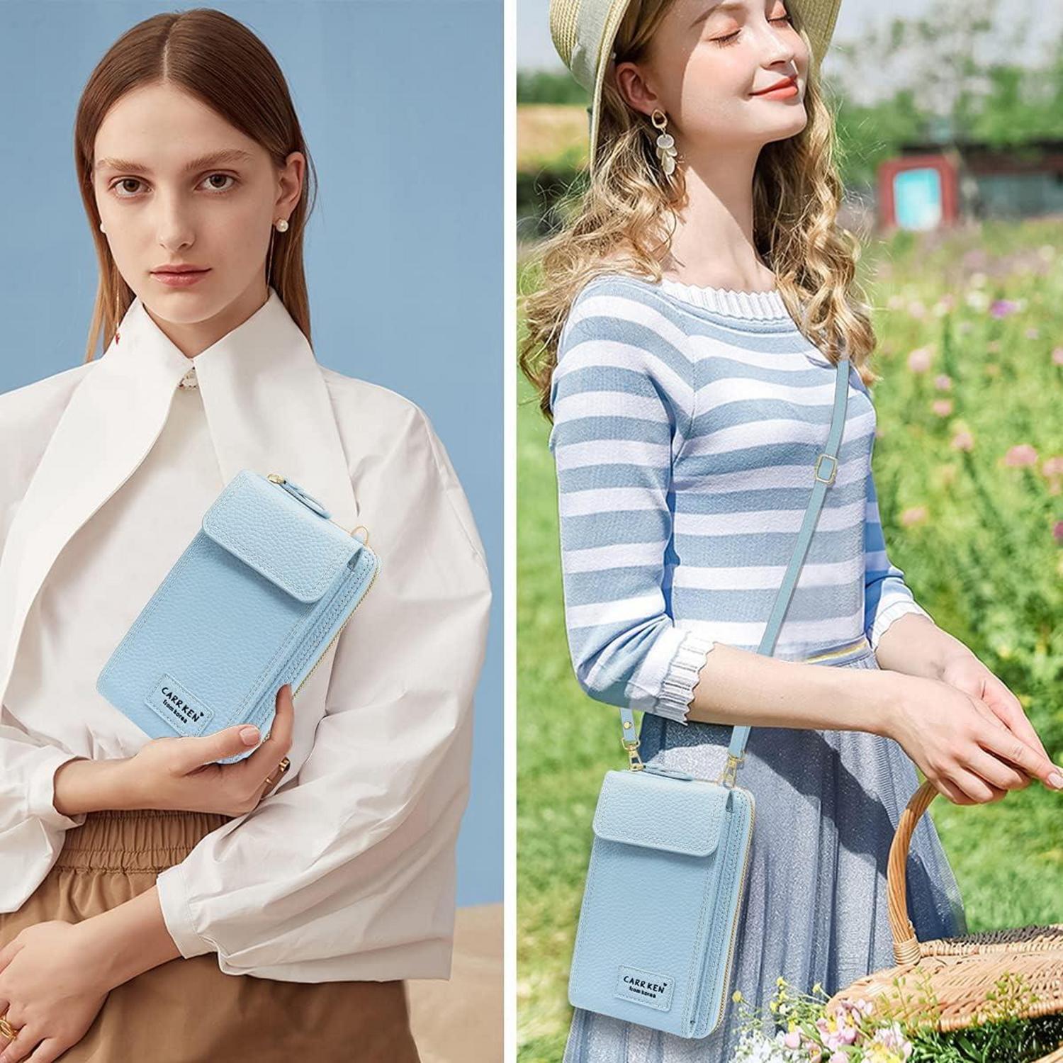 Damen Handytasche Umhängetasche Crossbody Geldbörse - Blau