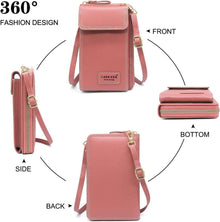 Handytasche Damen Umhängetasche Geldbörse PU Leder Crossbody Tasche 6,5 Zoll
