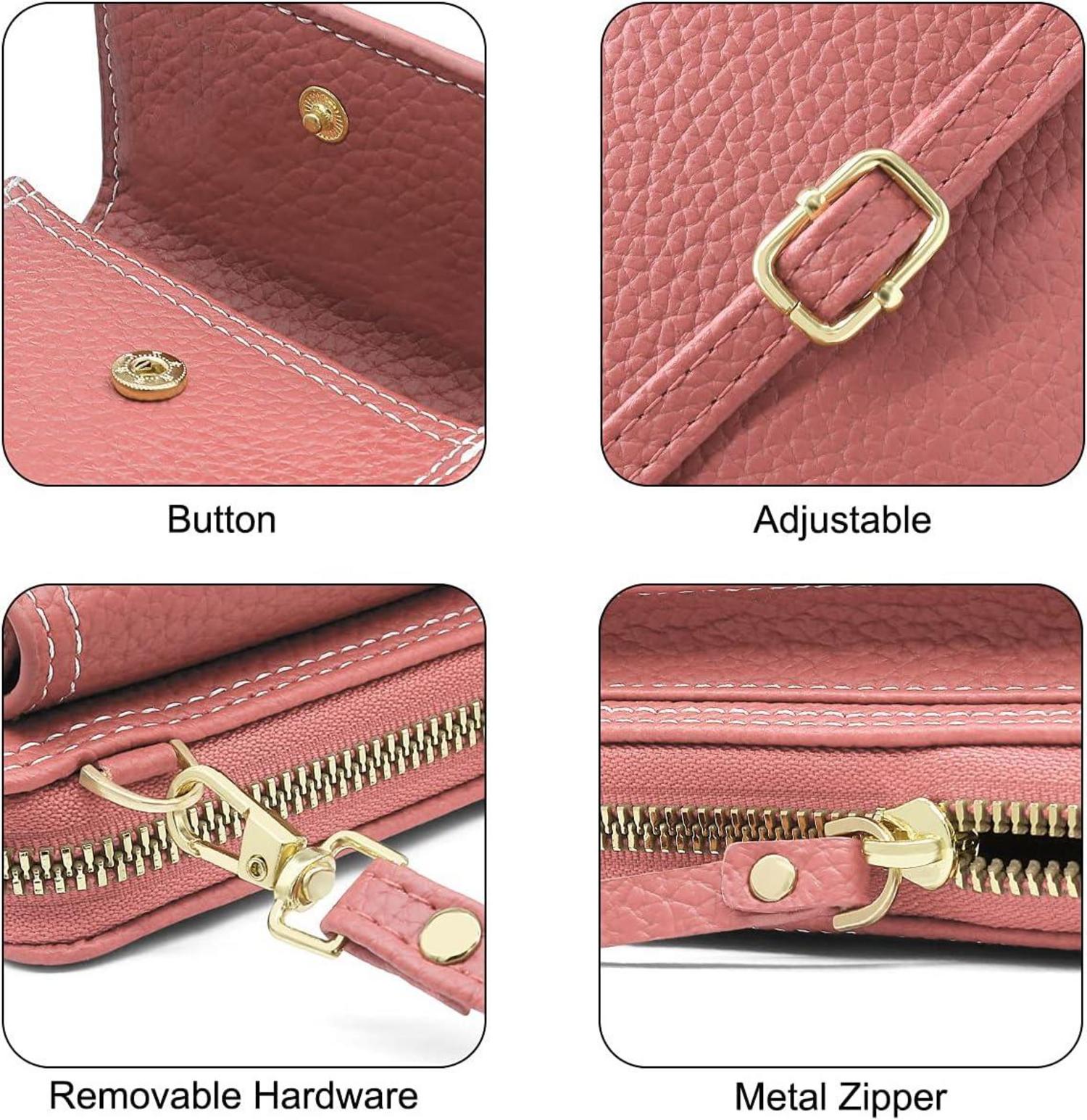 Damen Handytasche Umhängetasche Crossbody Geldbörse Lila PU-Leder