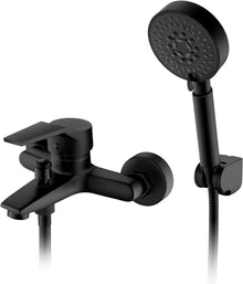 Duscharmatur Komplettset Schwarz mit Handbrause 5 Funktionen Auralum