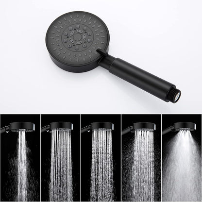 Auralum Badewannenarmatur Schwarz mit Handbrause 5 Funktionen
