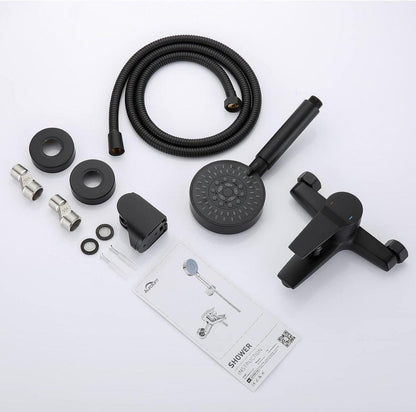 Duscharmatur Schwarz Badewannenarmatur Handbrause 5 Funktionen