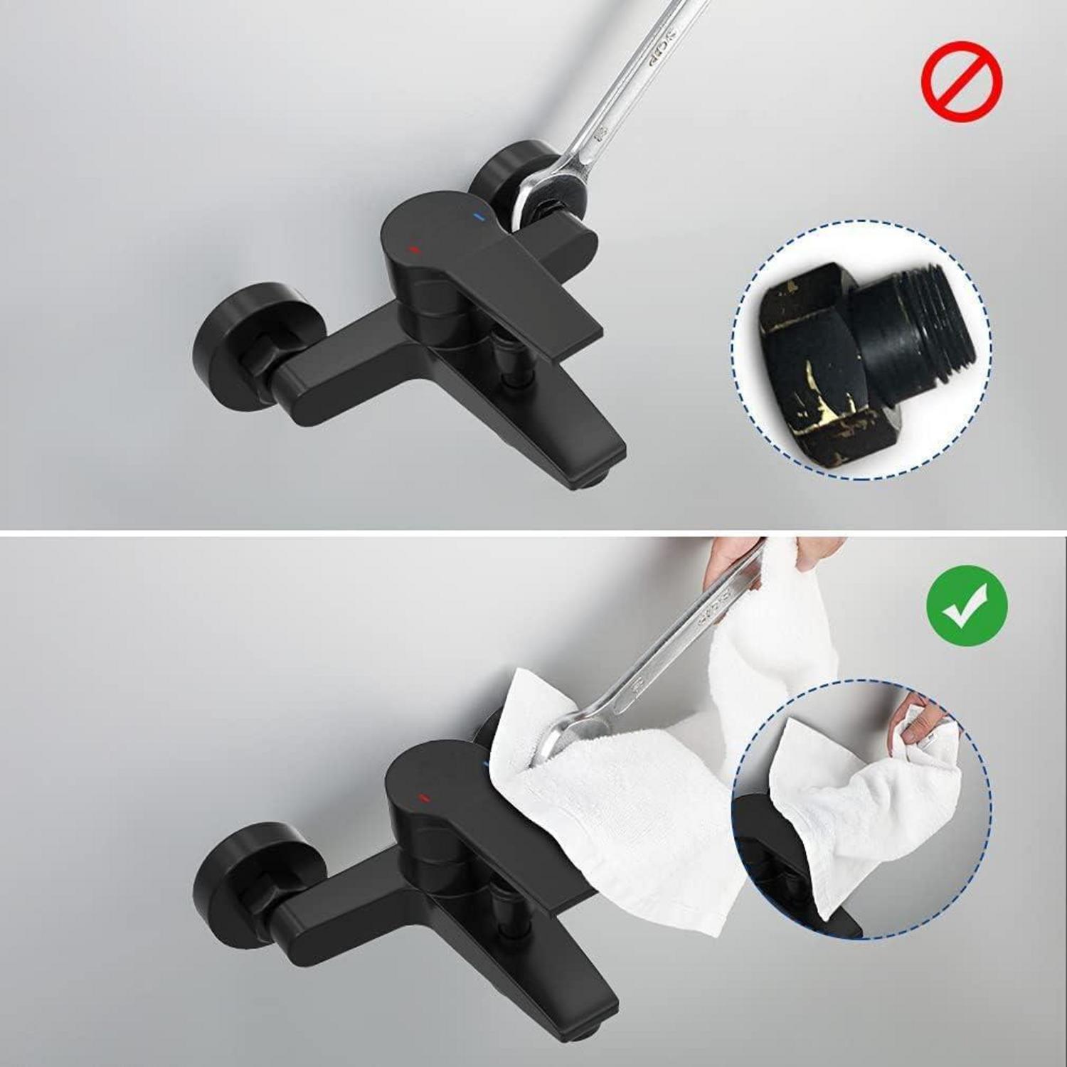 Duscharmatur Schwarz Badewannenarmatur Handbrause 5 Funktionen