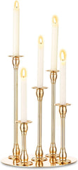 Kerzenleuchter 5-armig Gold Metall Tischleuchter Stabkerze 25cm