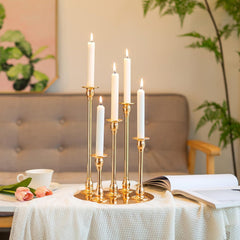 Kerzenleuchter 5-armig Gold Metall Kerzenständer Tischdeko 5