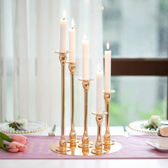 Kerzenleuchter 5-armig Gold Metall Tischleuchter Stabkerze 25cm