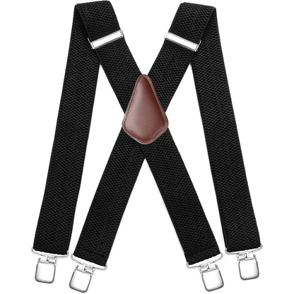 Herren Hosenträger 5cm breit, X-Form, 4 starke Metallclips, verstellbar