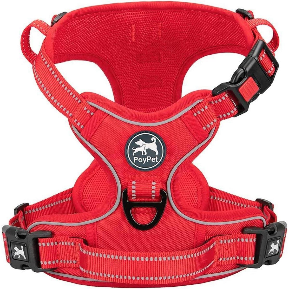 PoyPet Hundegeschirr ohne Zug, Rot, XS