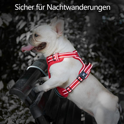 PoyPet Hundegeschirr ohne Zug, Rot, XS